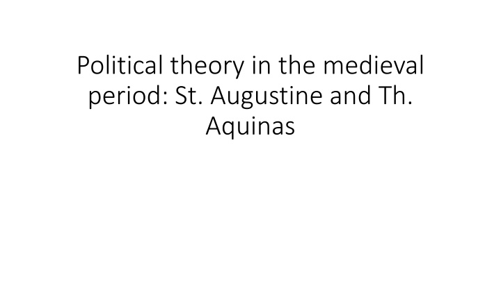 political theory in the medieval period