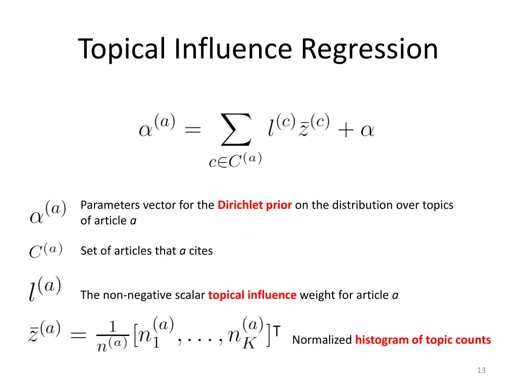 topical influence regression