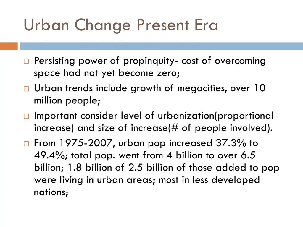 urban change present era