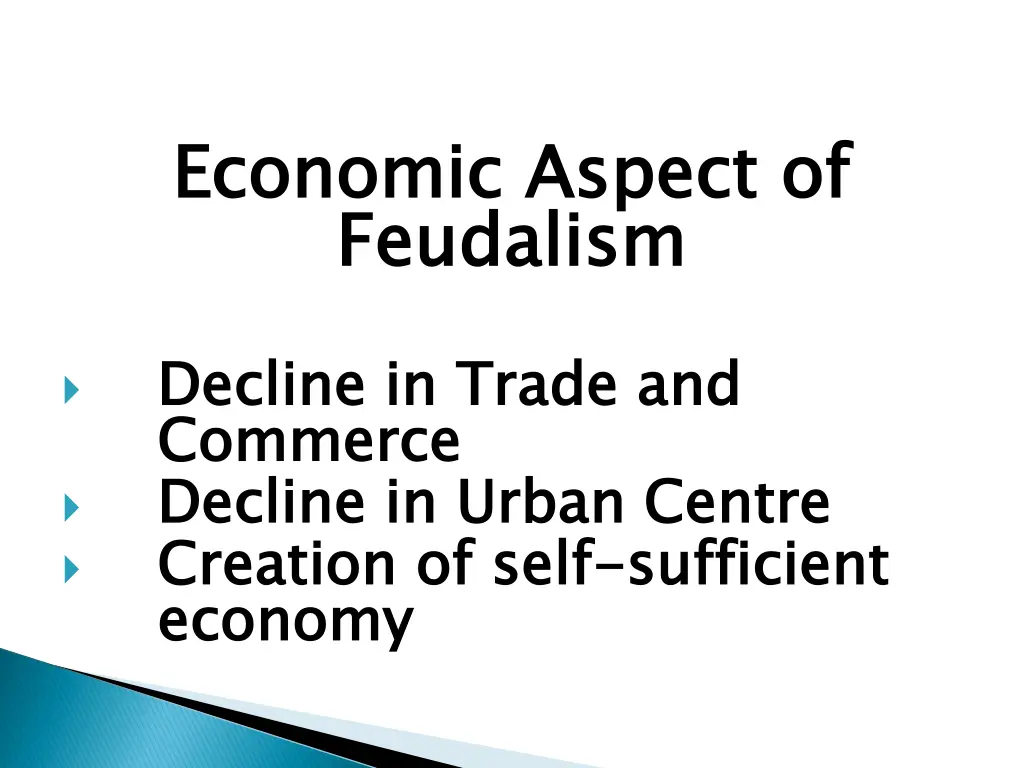 economic aspect of feudalism
