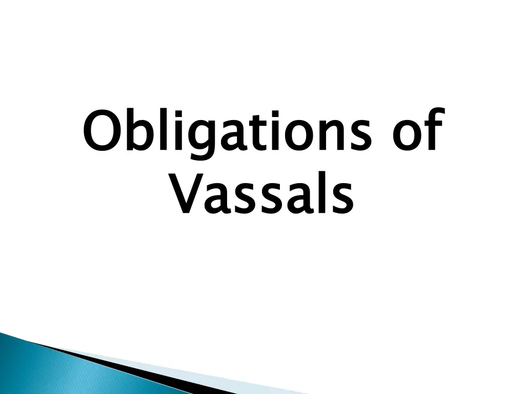 obligations of vassals