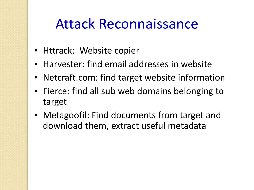 attack reconnaissance