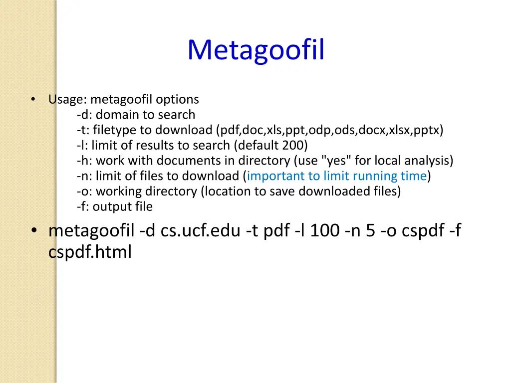metagoofil 1