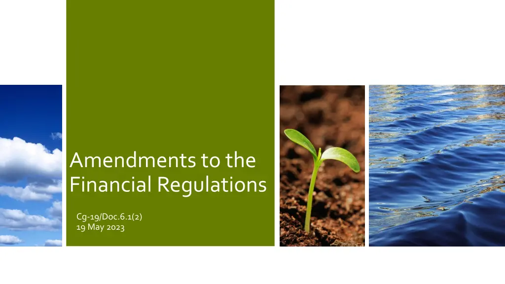 amendments to the financial regulations