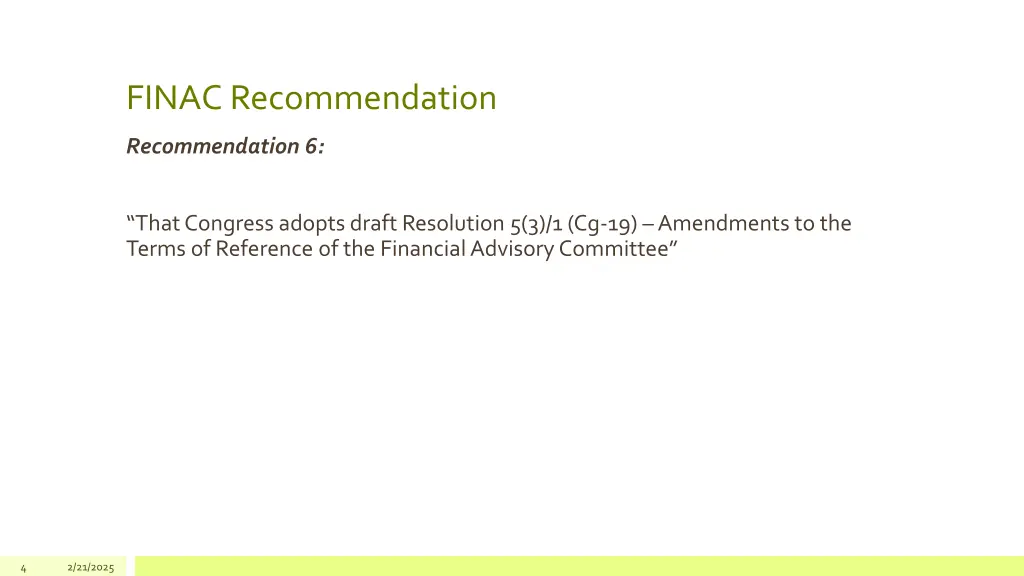 finac recommendation