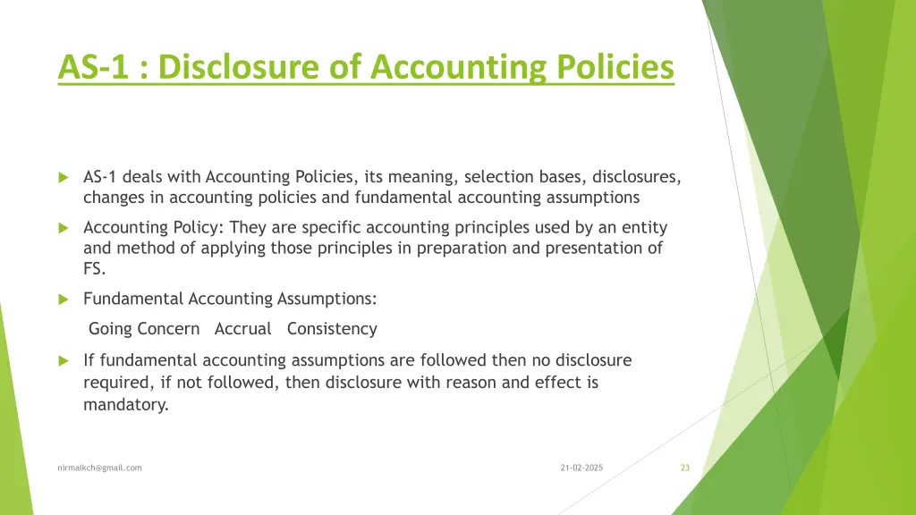 as 1 disclosure of accounting policies