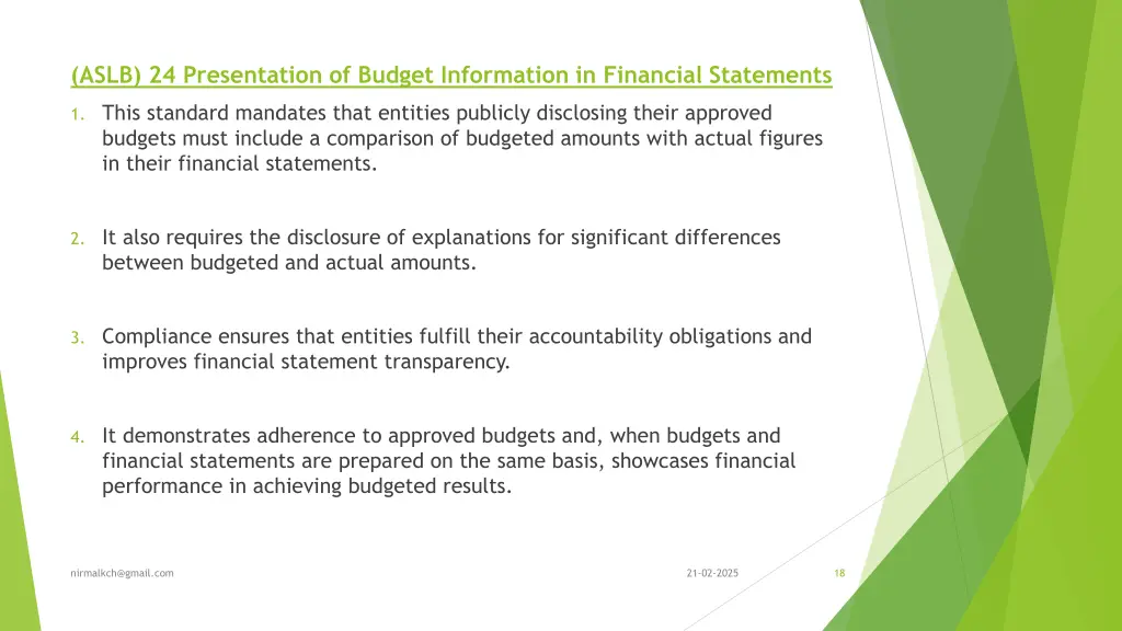 aslb 24 presentation of budget information