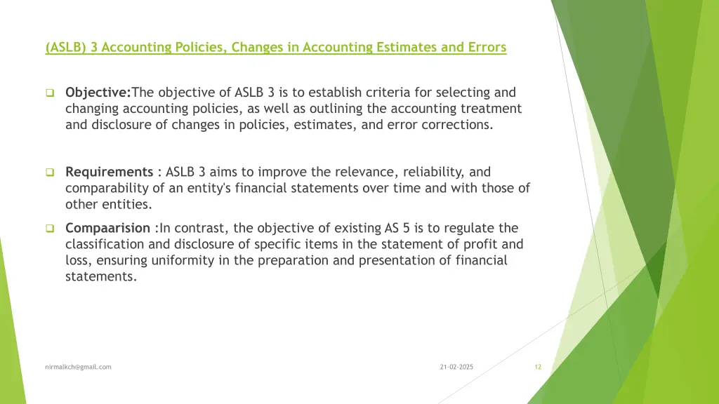 aslb 3 accounting policies changes in accounting