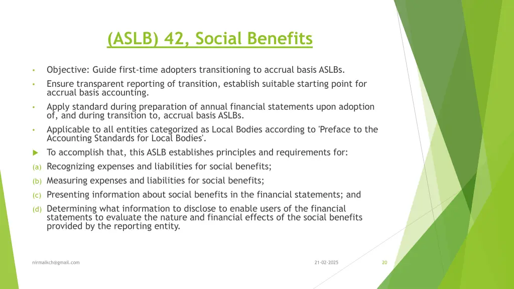 aslb 42 social benefits