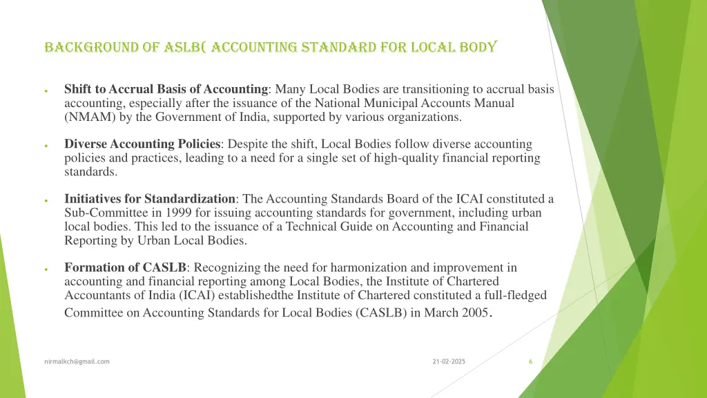 background of aslb accounting standard for local 1