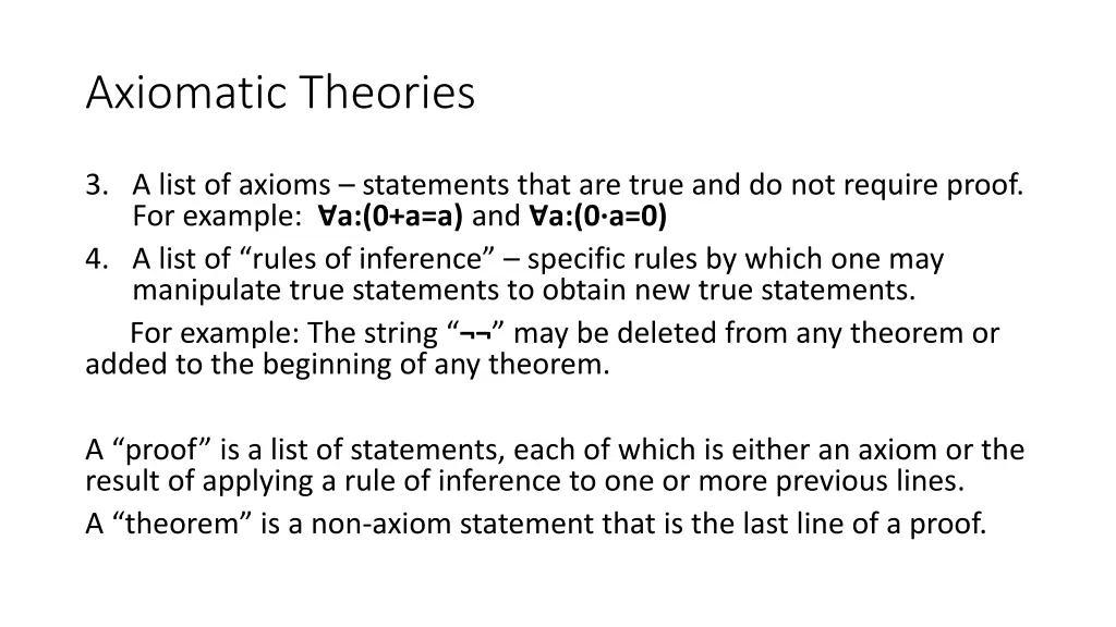 axiomatic theories 1