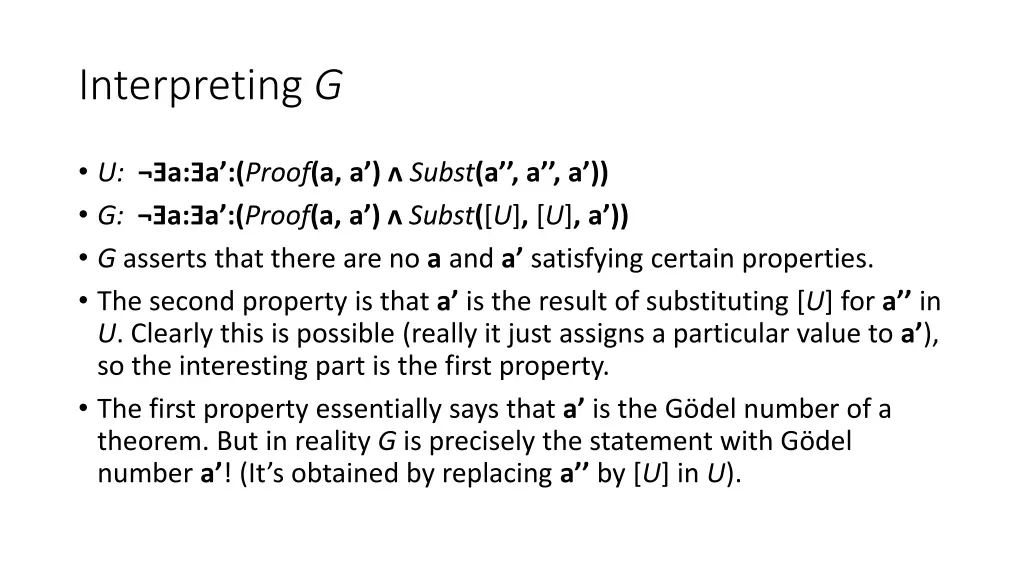 interpreting g