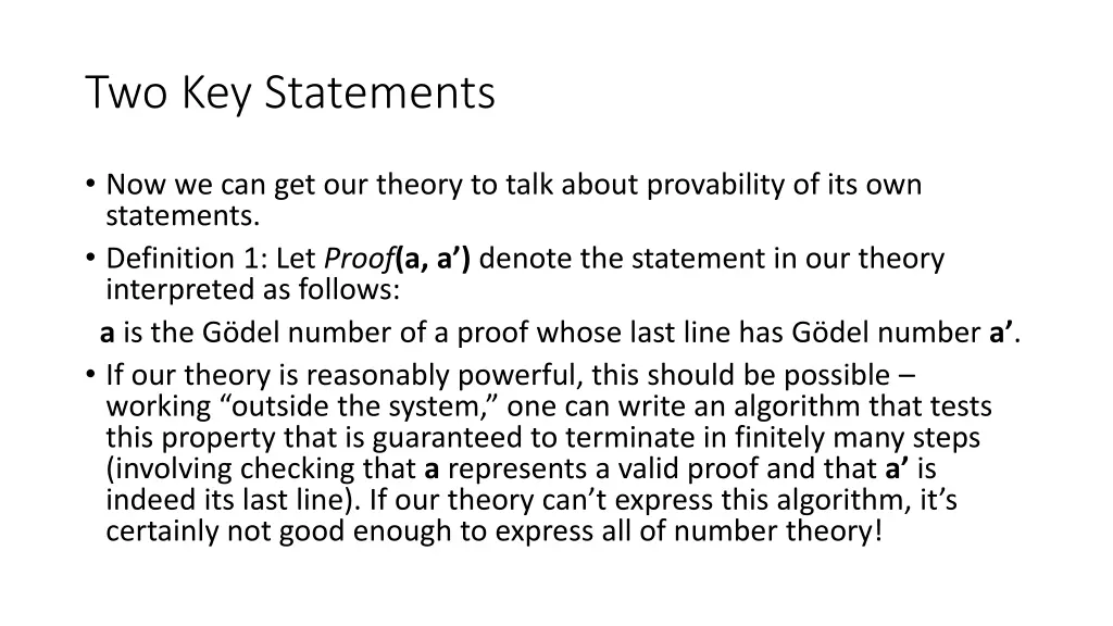 two key statements