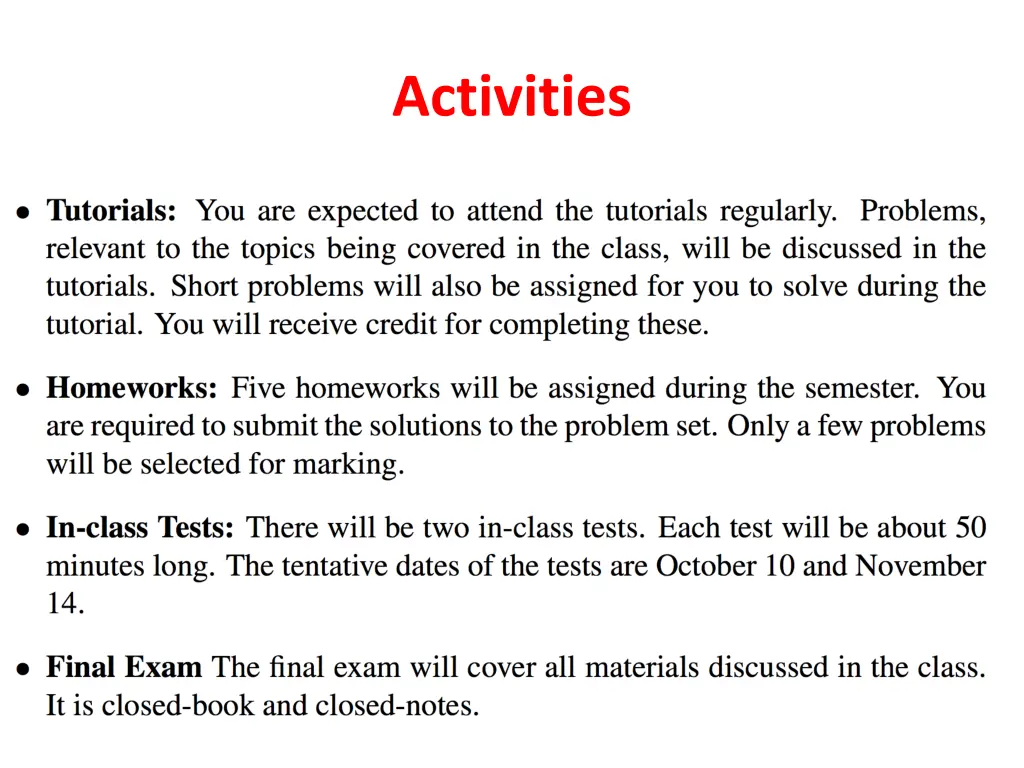 activities