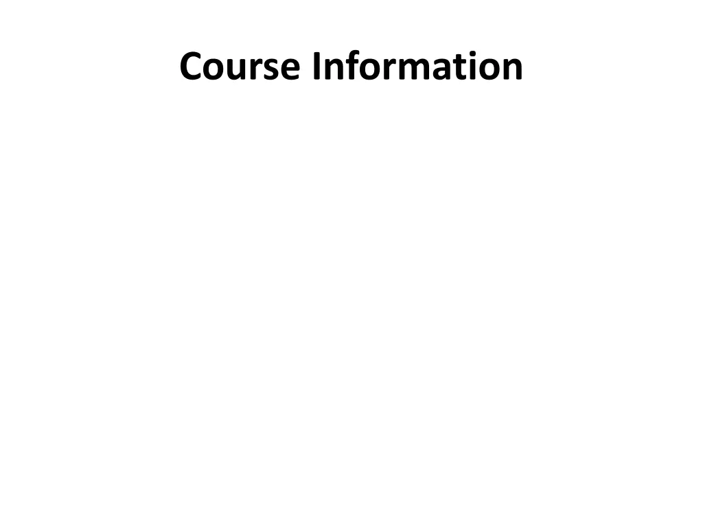 course information 1
