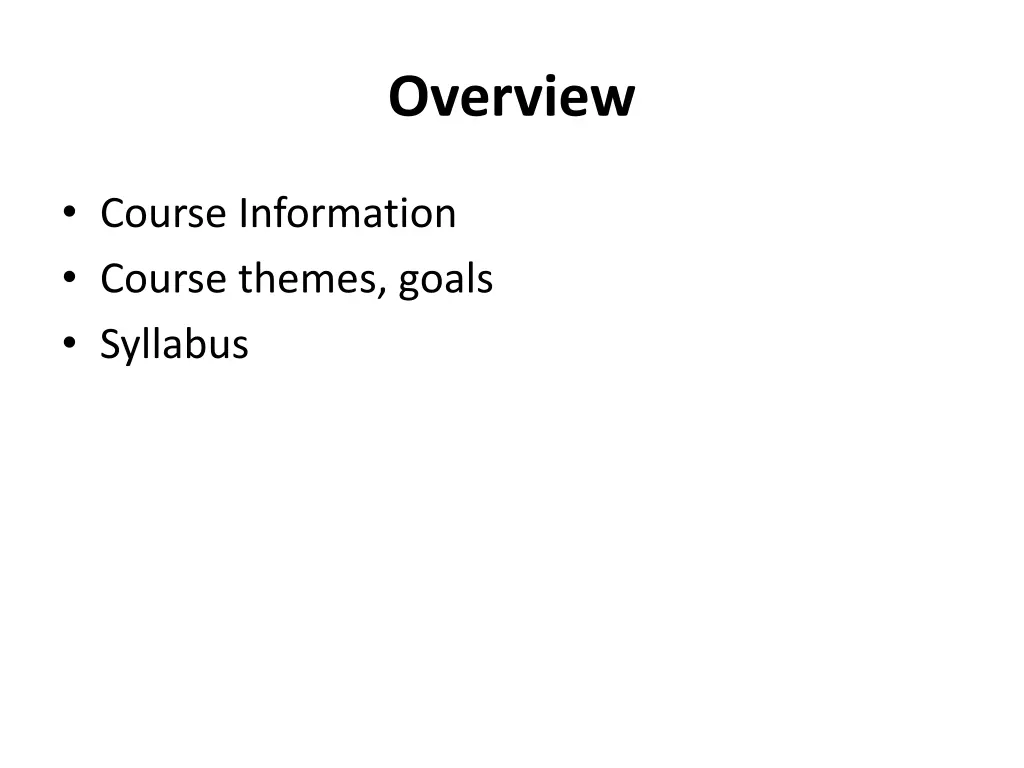 overview