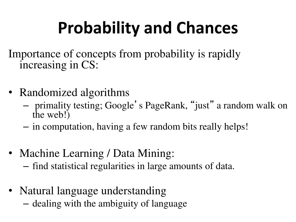 probability and chances