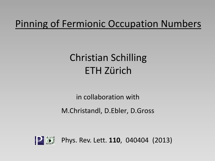 pinning of fermionic occupation numbers