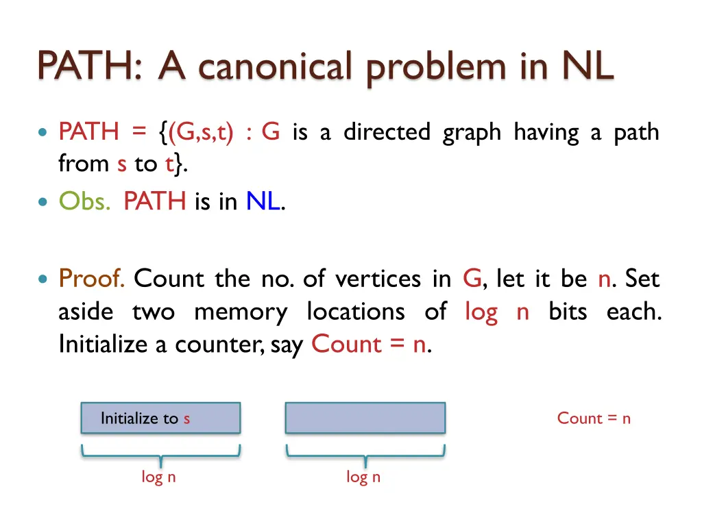 path a canonical problem in nl 1