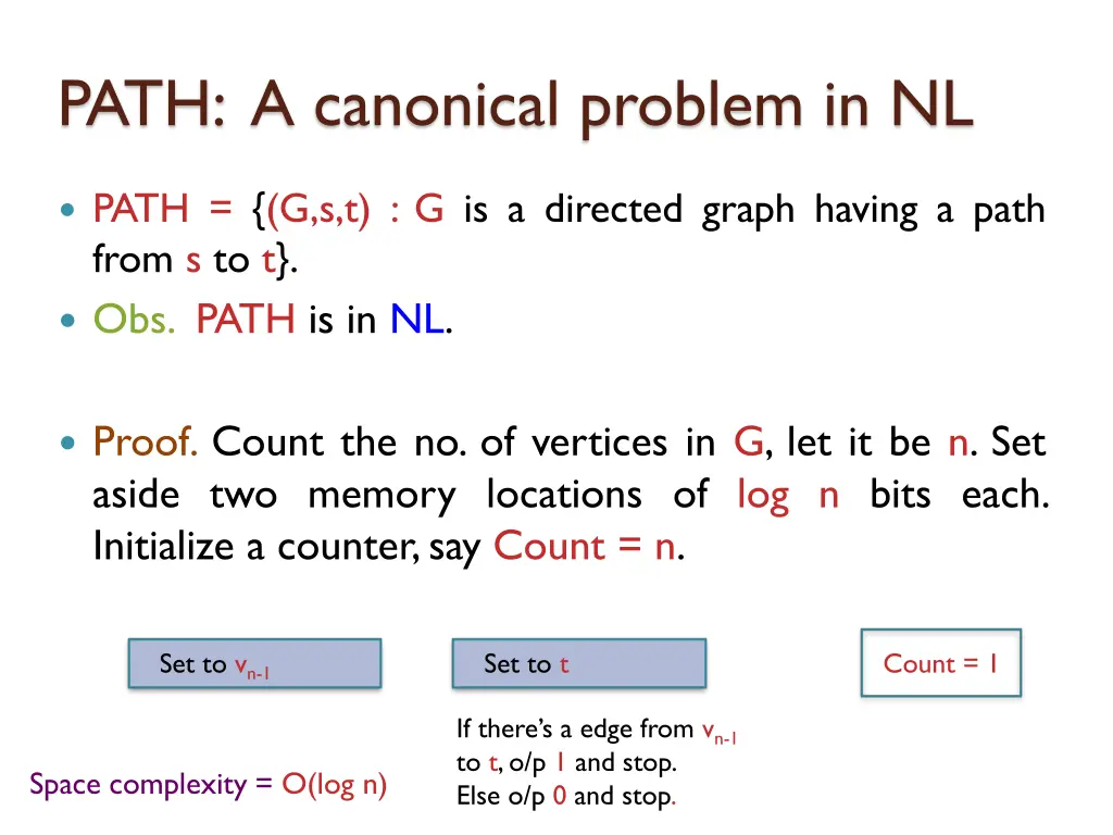 path a canonical problem in nl 6