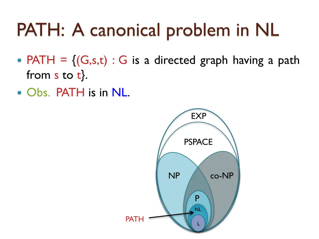 path a canonical problem in nl