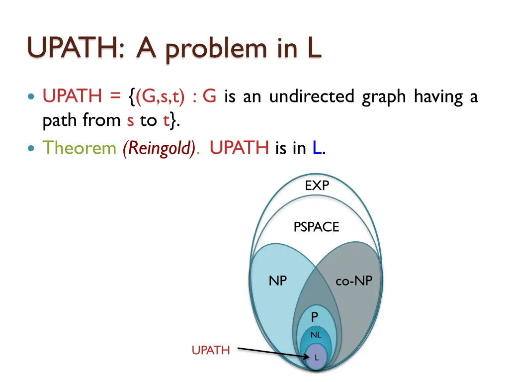 upath a problem in l