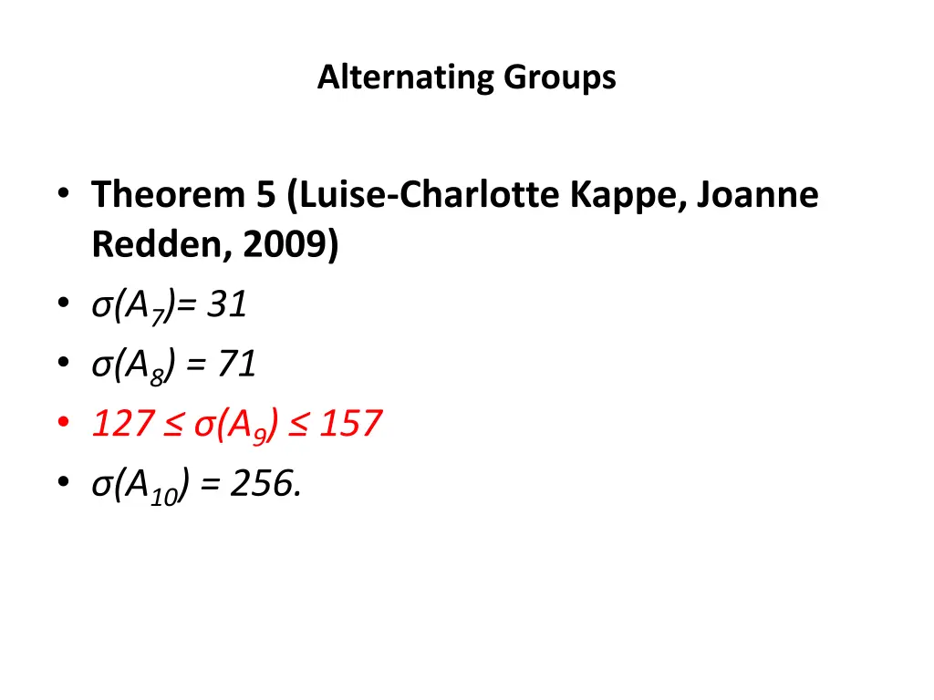 alternating groups