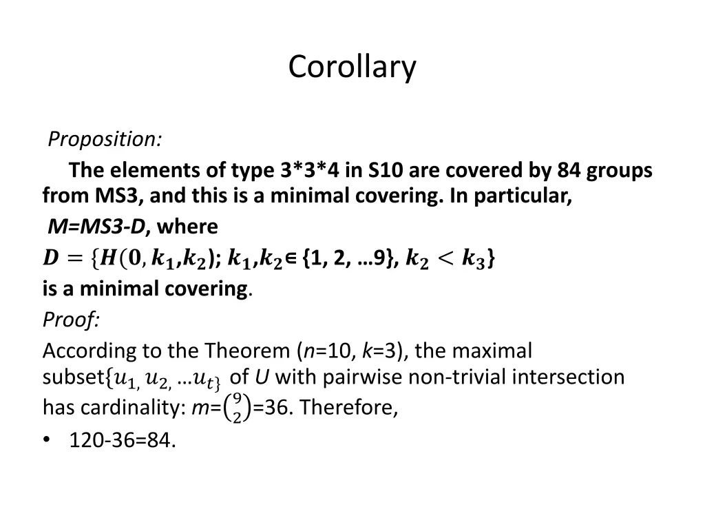 corollary