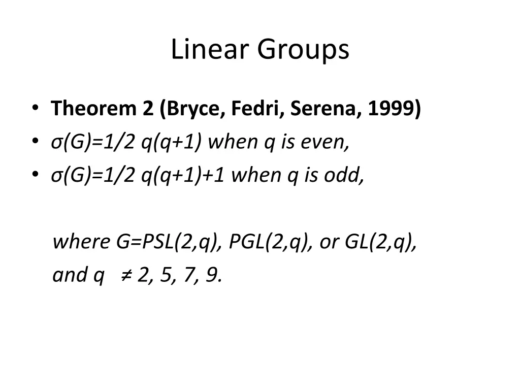 linear groups
