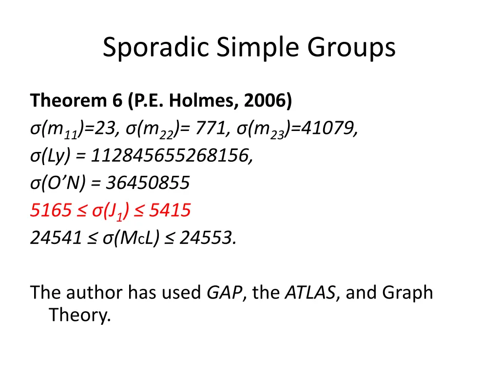 sporadic simple groups