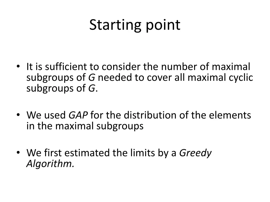 starting point