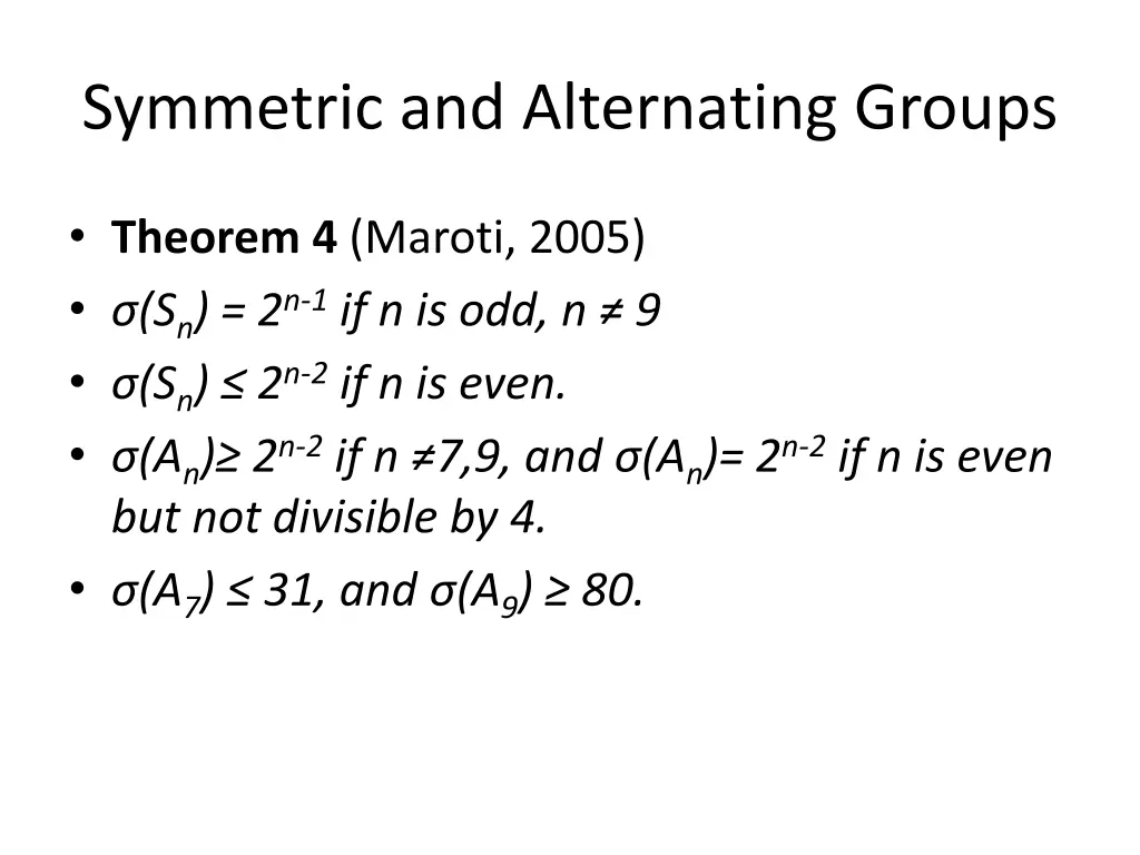 symmetric and alternating groups