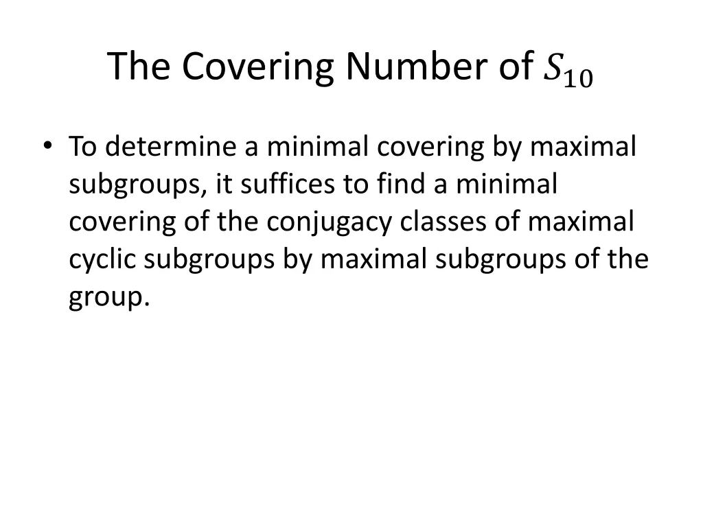 the covering number of 10