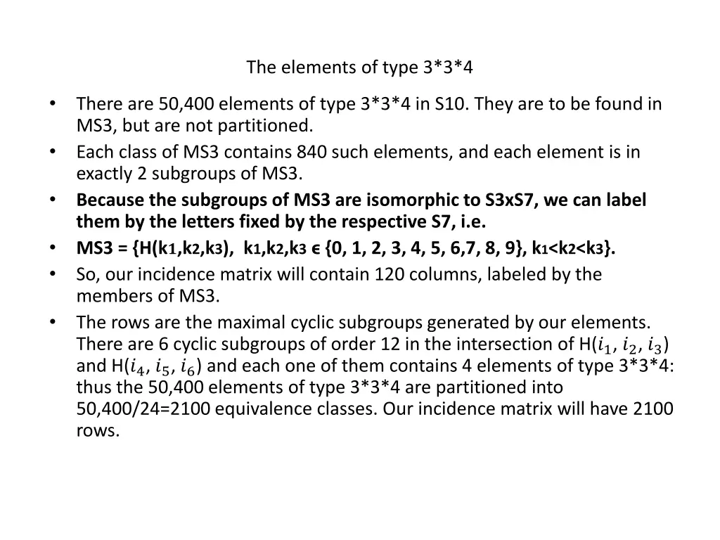 the elements of type 3 3 4