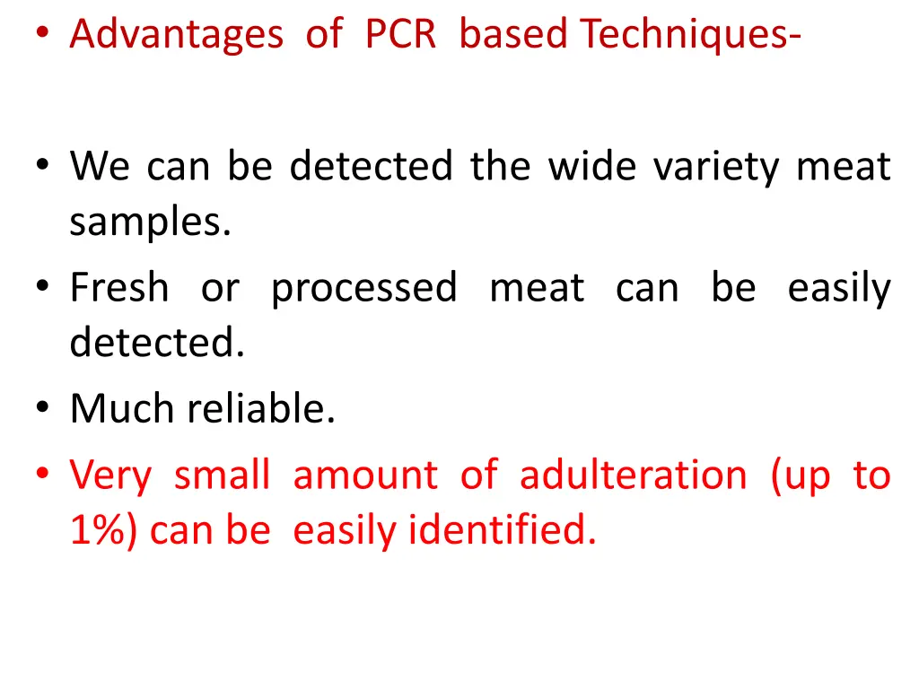 advantages of pcr based techniques
