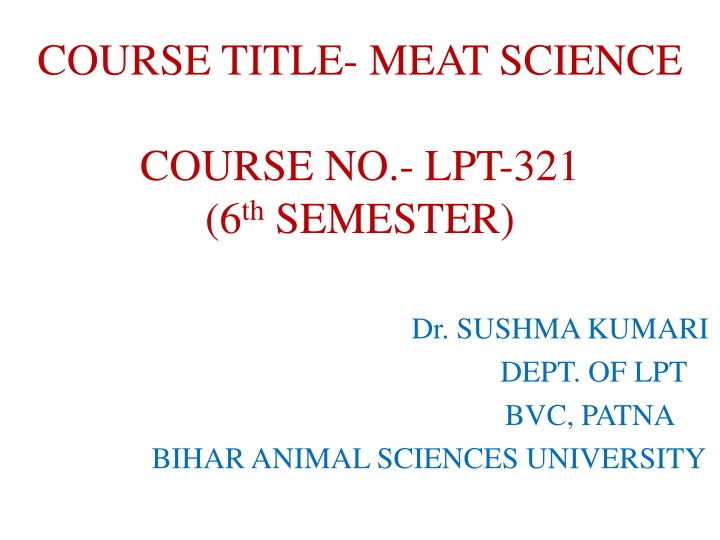 course title meat science