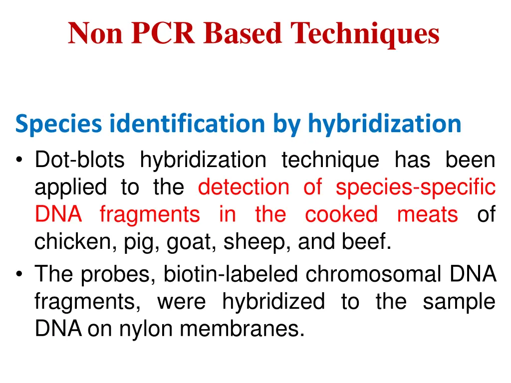 non pcr based techniques