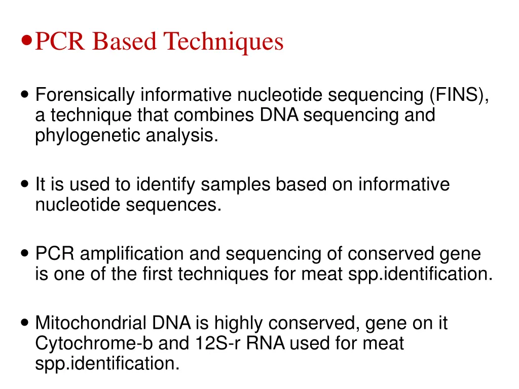 species identification by using