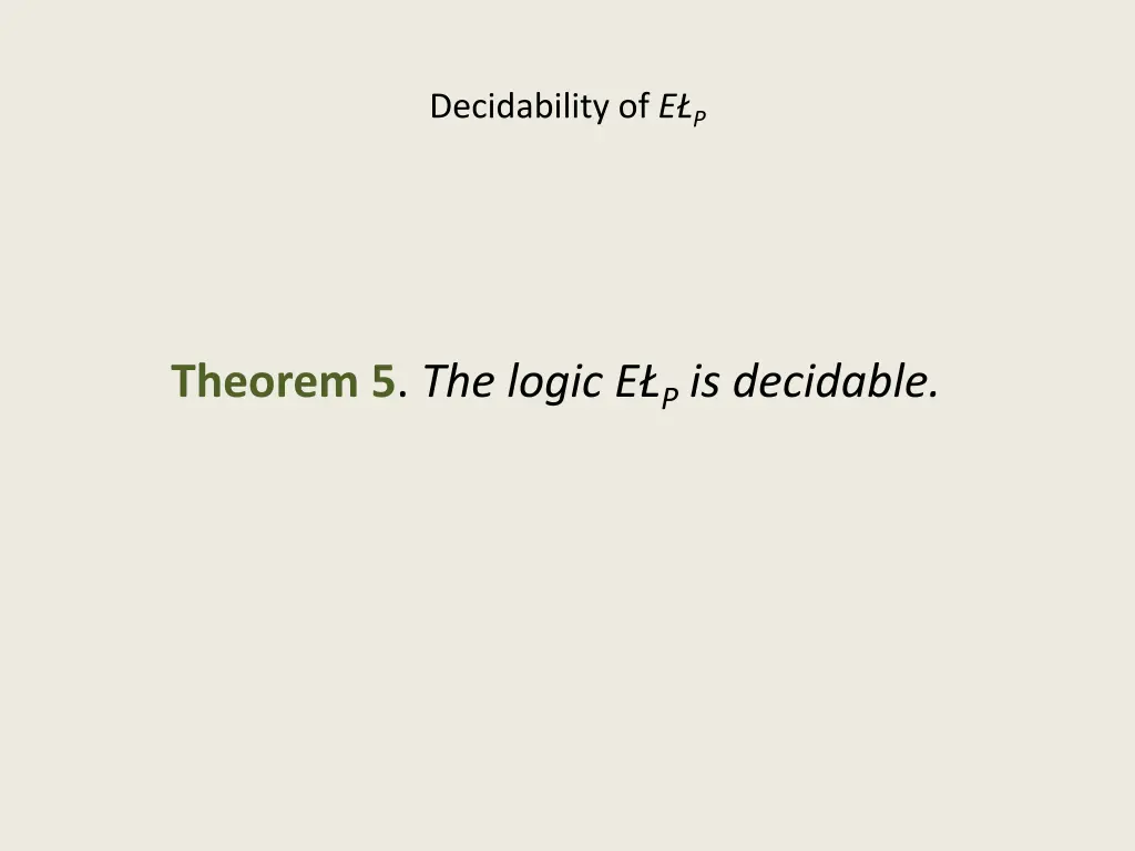 decidability of e p 7