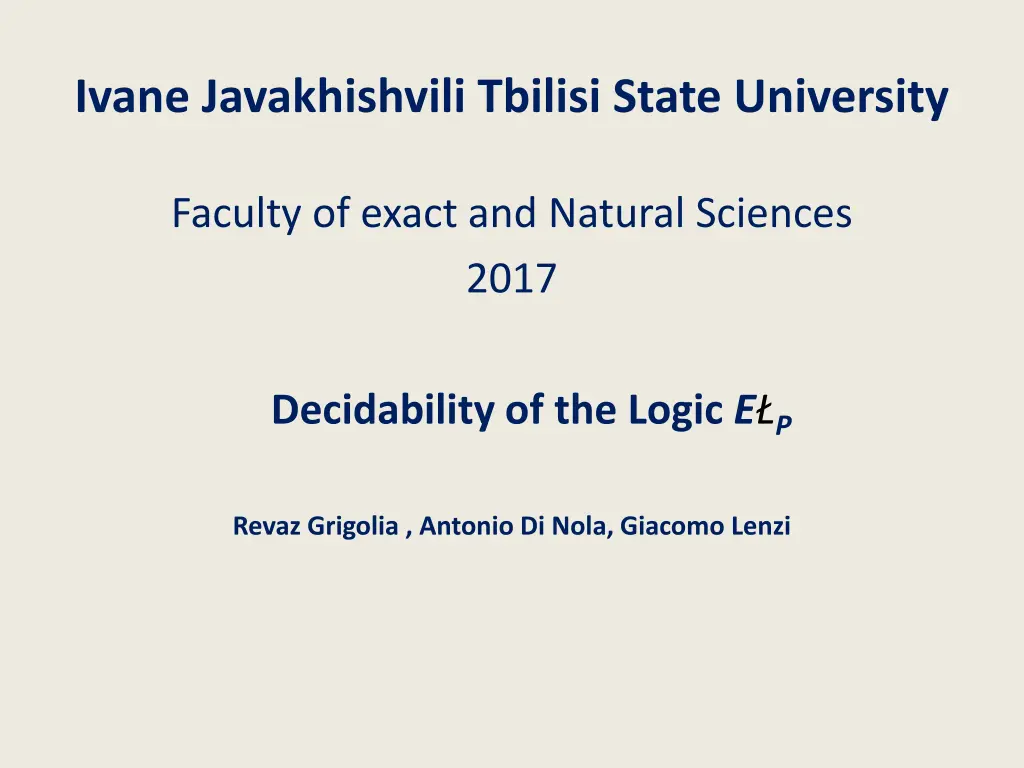 ivane javakhishvili tbilisi state university