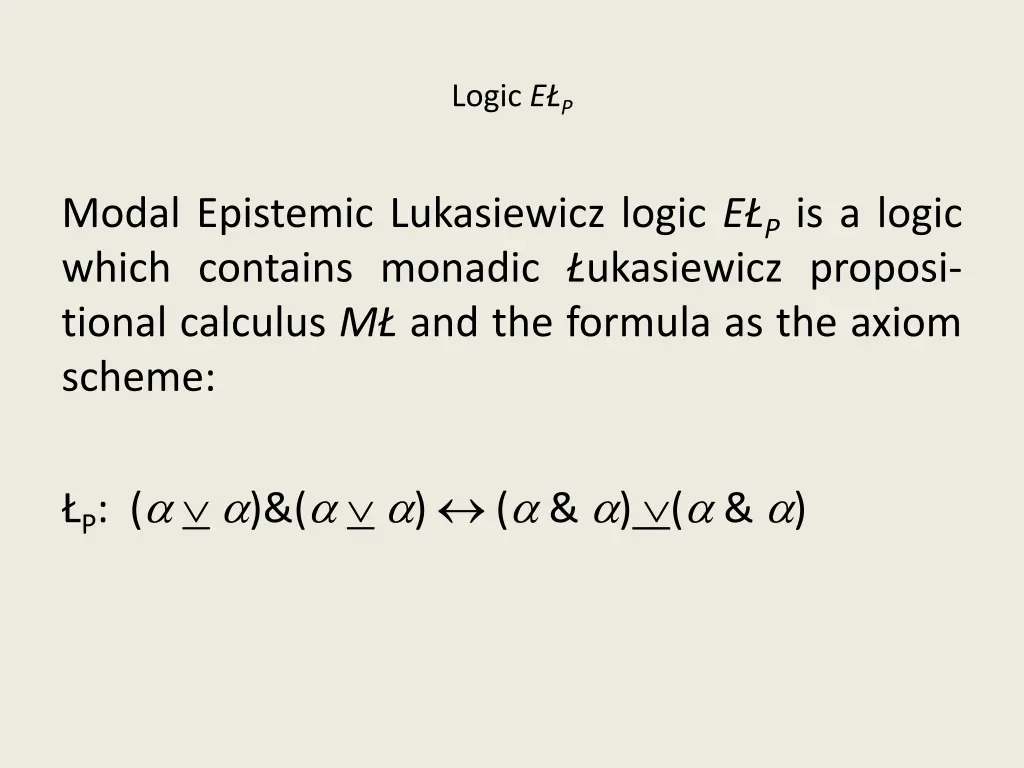 logic e p