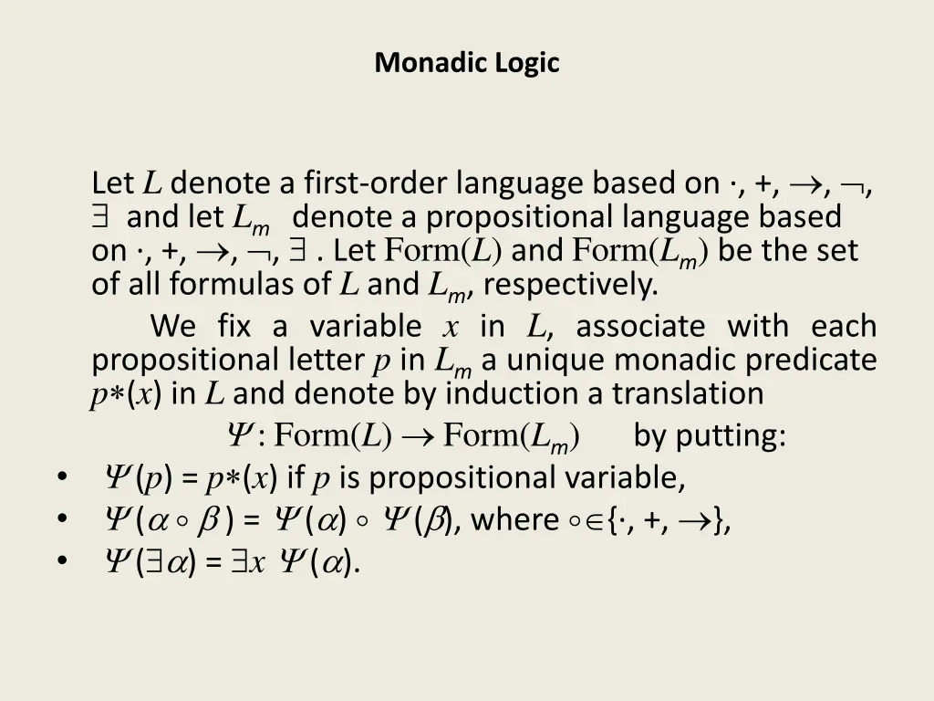 monadic logic