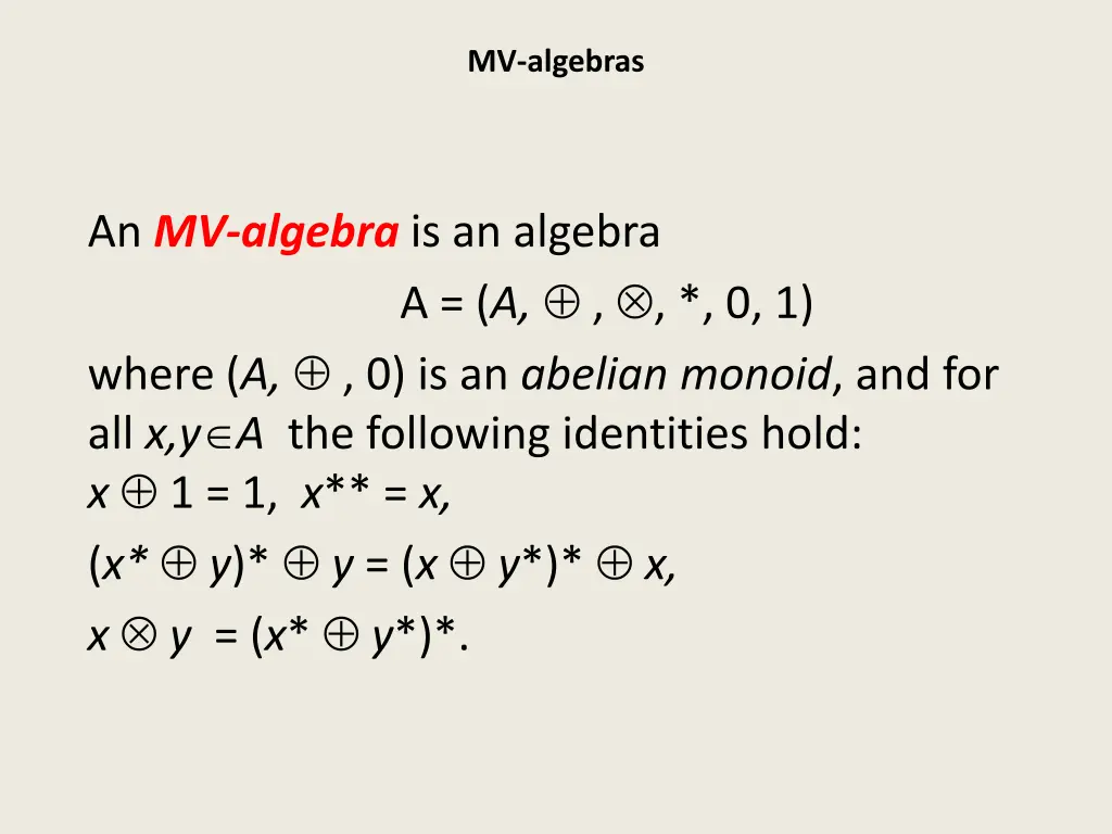 mv algebras