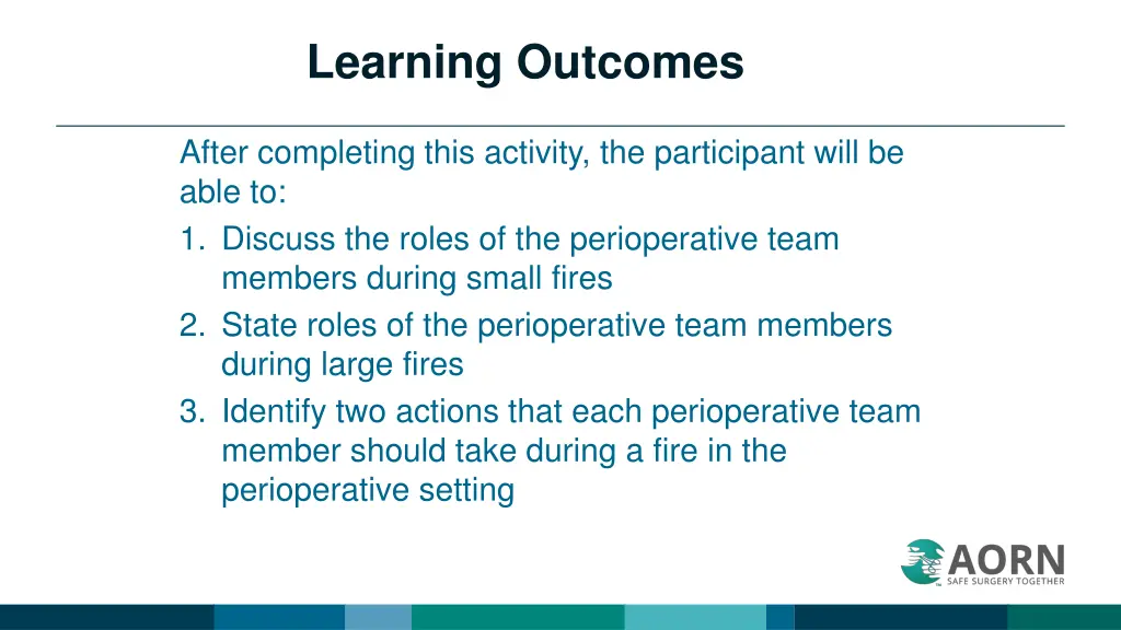 learning outcomes