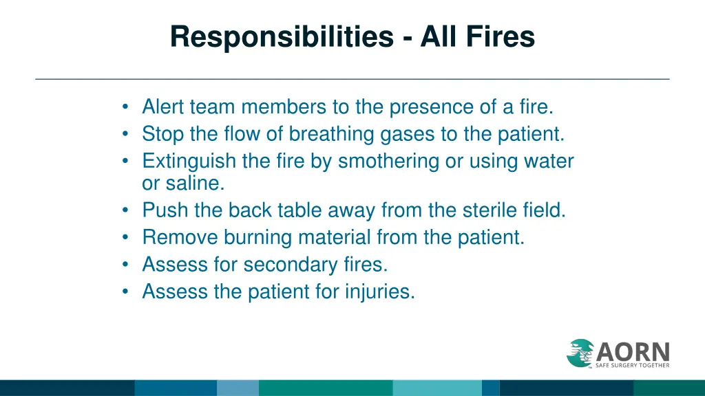 responsibilities all fires