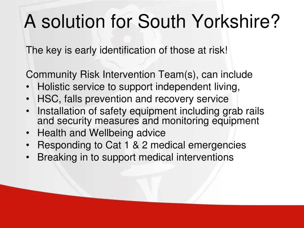 a solution for south yorkshire