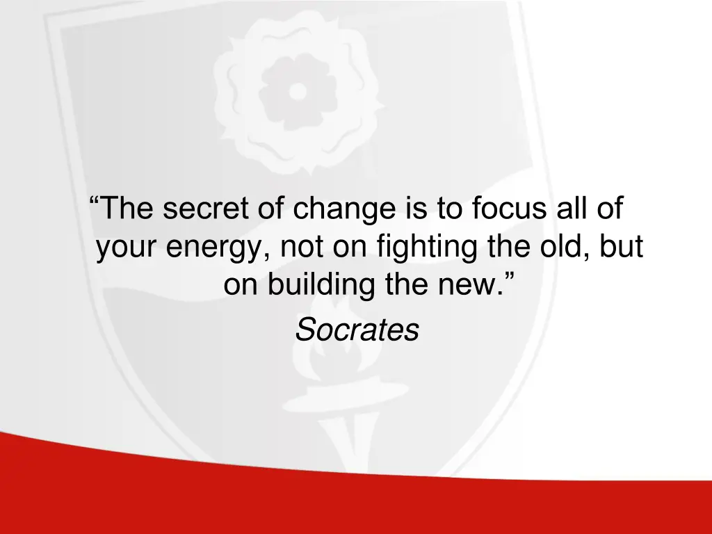 the secret of change is to focus all of your