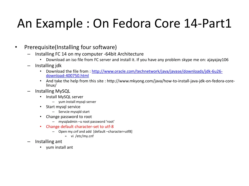 an example on fedora core 14 part1