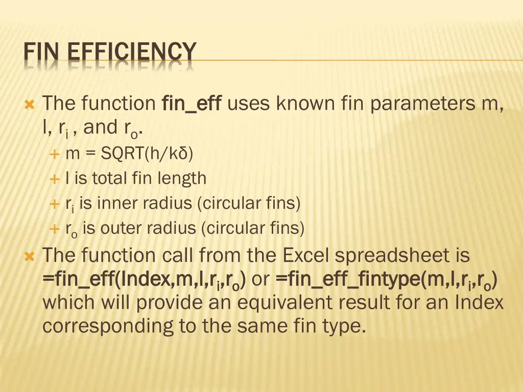 fin efficiency