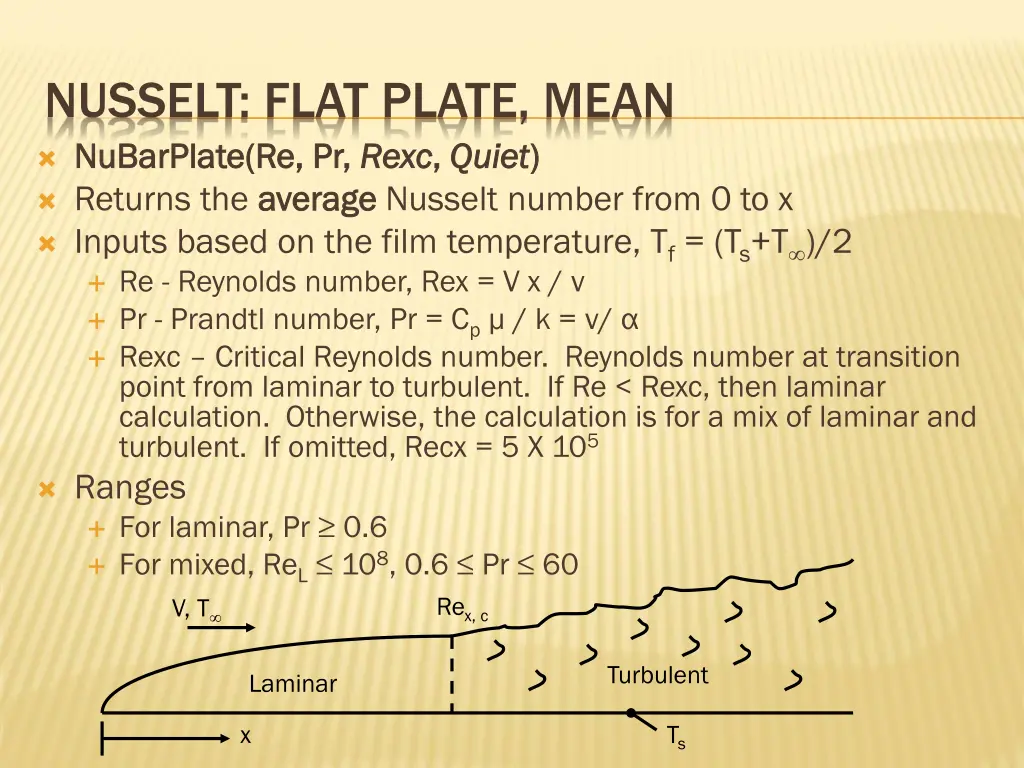 nusselt flat plate mean nubarplate